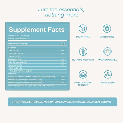 LIDO Watermelon Electrolyte Powder Packets — Clean, Zero-Sugar Hydration Drink Mix with Balanced