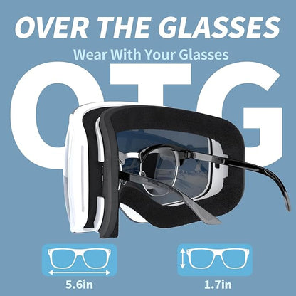 Ski Goggles for Men Women Adult & Youth, OTG Snowboard Goggles Anti Fog, Snow Goggles UV Protection