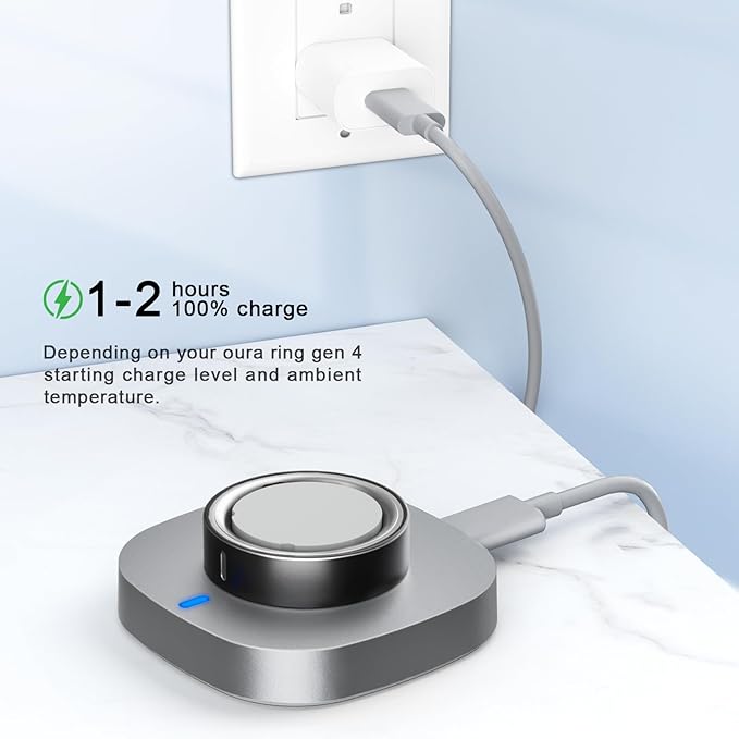 Compatible with Oura Ring Gen 4 Charger Size 5, Fast Charging Dock with USB-C Cable