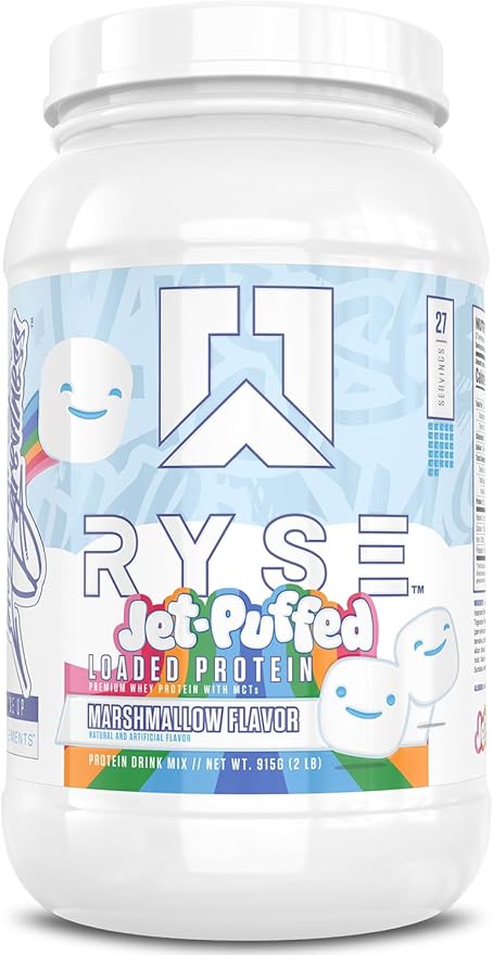 RYSE Loaded Protein Powder - Jet-Puffed Marshmallow - 25g Whey Protein Isolate & Concentrate with
