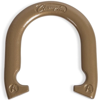 Champion Sports Horseshoe Set: Traditional Outdoor Lawn Game includes Four Professional Solid Steel