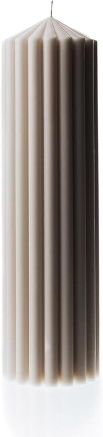 LAWA Ribbed Peak Pillar Candle - Large Beautiful Handmade Pillar Scented Soy Wax Candle Elegant