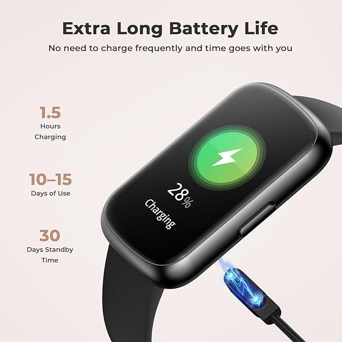 Fitness Tracker for Women Men, Smart Watch Band with 24/7 Heart Rate Blood Oxygen Sleep Monitor