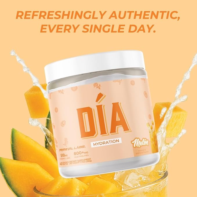 Primeval Labs Dia Hydration Electrolyte Powder | Vitamin C + Zinc, Taurine & Electrolytes | Low
