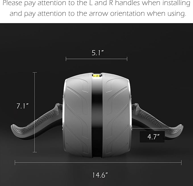 AB Wheel Roller with Resistance Spring, Automatic Rebound Exercise Abdominal Ultra-Wide Wheels