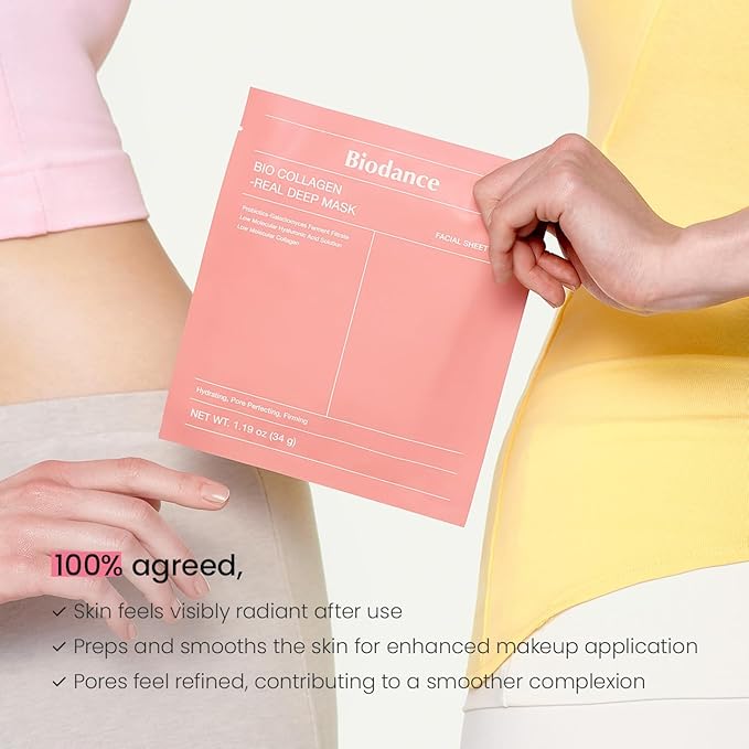 BIODANCE Bio-Collagen Real Deep Mask, Hydrating Overnight Hydrogel Mask, Pore Minimizing, Plumping