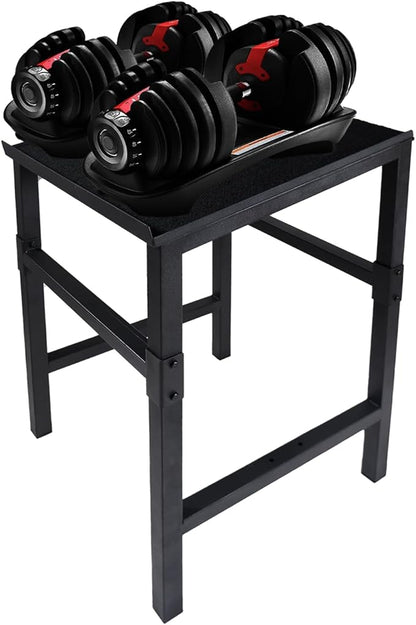 Black Heavy Duty Adjustable Dumbbell Stand - Home Gym Storage Rack with Non-Slip Base, Anti-Tip