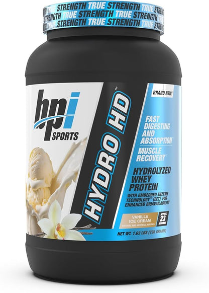 BPI Sports Hydro HD - 100% Hydrolyzed Whey Protein Powder - Muscle Growth, Recovery, 25g of
