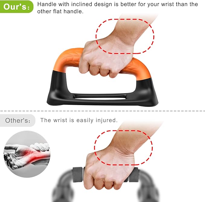 SELEWARE Push Up Bars Pushup Stands Handstand Bars, Soft Rubber Handle Provide Comfy Grip, Fit for