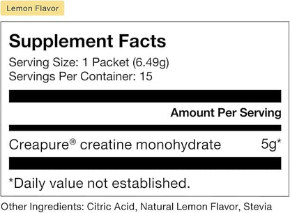 Momentous Creatine Lemon Monohydrate Powder - Creapure Creatine Powder - Supports Strength, Lean