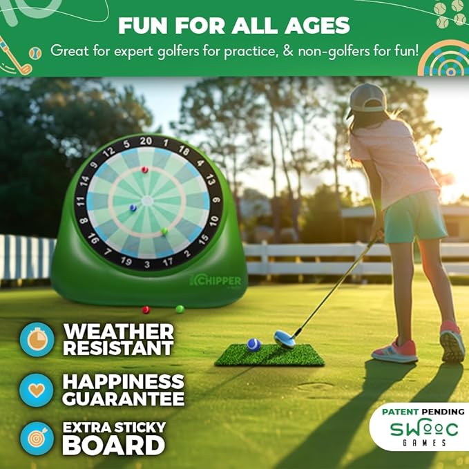 SWOOC Games® – Bull Chipper™ | Giant Golf Darts (Over 6ft Tall) w/ 10+ Golf Games | Backyard Game