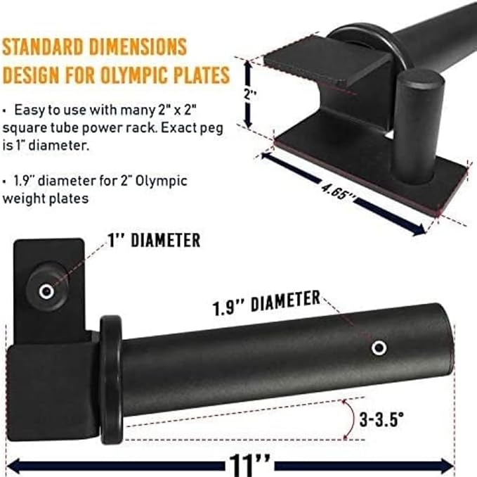 Yes4All Power Rack J-Hooks & Attachments ??Heavy Duty Barbell Holders Compatible with 2x2 & 3x3