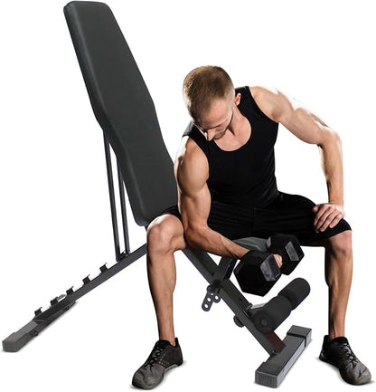 Weight Bench Press, Adjustable Workout Benches for Dumbbell Exercise, 600LBS Foldable Strength