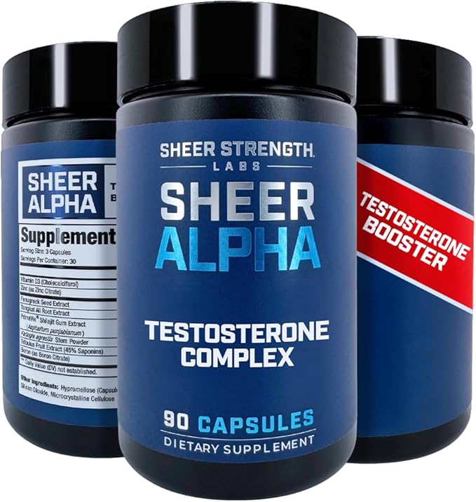Sheer Strength Labs Testosterone Booster T-Booster for Men - Clinically Backed Dose, Strongest