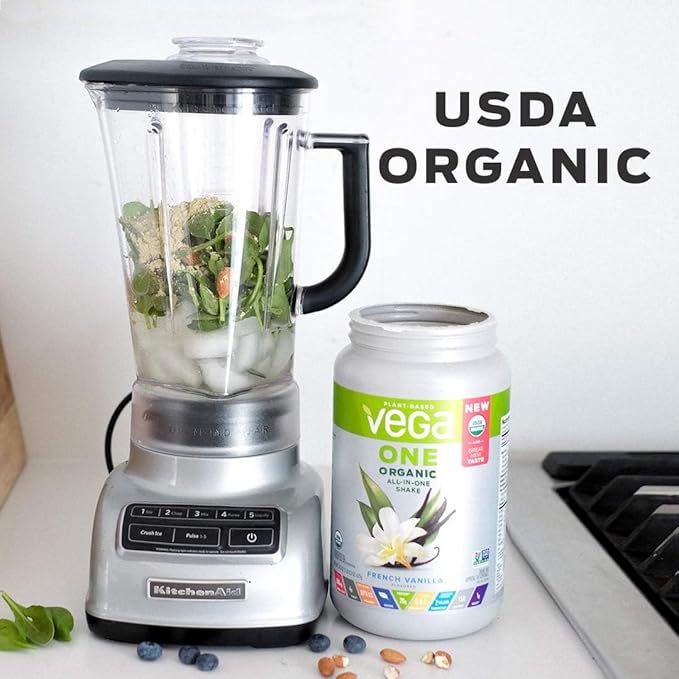 Vega Organic All-in-One Vegan Protein Powder, Chocolate - Superfood Ingredients, Vitamins for