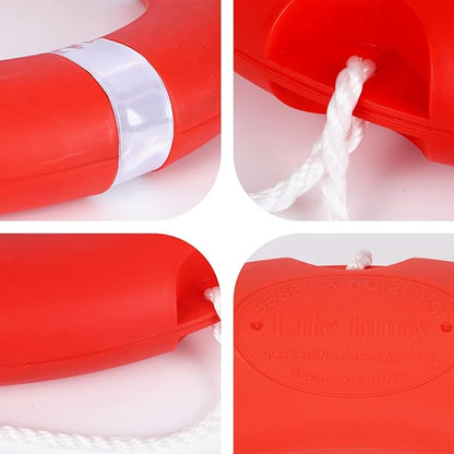 28/23 Inch Boat Safety Throw Ring Set, 98.4FT Floating Lifesaving Rope, 2.5/1.5 KG International