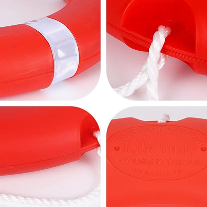 28/23 Inch Boat Safety Throw Ring Set, 98.4FT Floating Lifesaving Rope, 2.5/1.5 KG International
