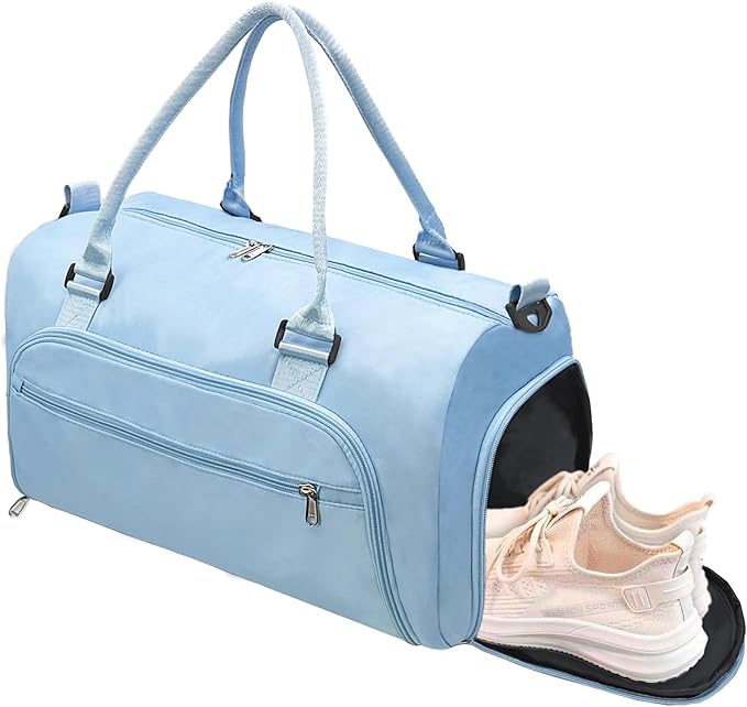 woogwin Gym Bag for Men & Women with Shoes & Wet Compartment Waterproof Duffle Bag for Travel
