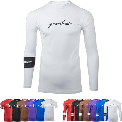Gold BJJ Foundation Rash Guard - Ranked No-Gi and Gi Jiu Jitsu Rashguard