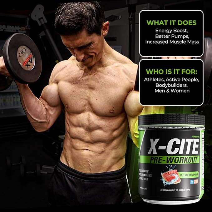 ATHLEAN-X X-CITE Pre-Workout Supplement - Boost Energy, Endurance, and Focus with Natural