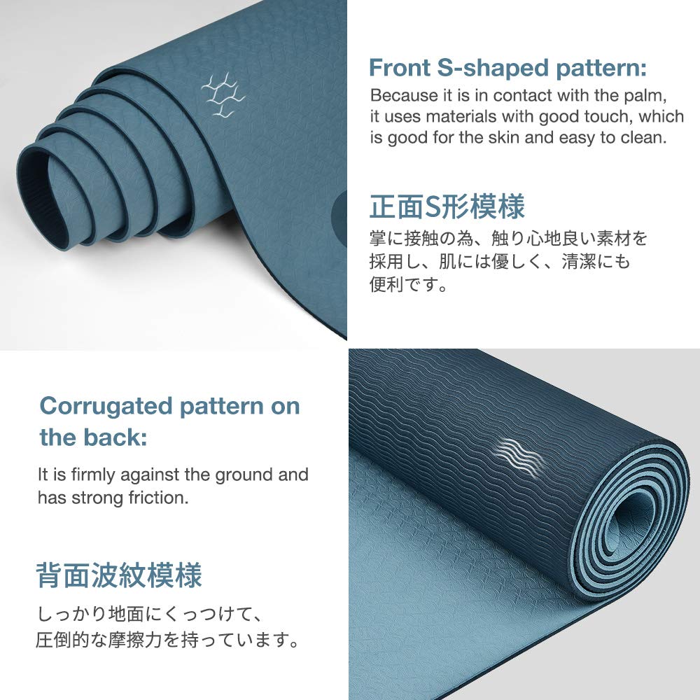 Yoga Mat Non Slip, Eco Friendly Fitness Exercise Mat with Carrying Strap,Pro Yoga Mats for