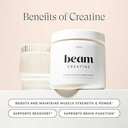 Beam Creatine Powder, Third Party Tested, Micronized Creatine Monohydrate Supplement, Creatine for