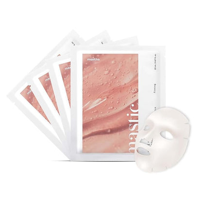 MASTINA White Mastic Face Mask (Collagen Volume, 4 pc) Premium Korean Skin Care for Elasticity &