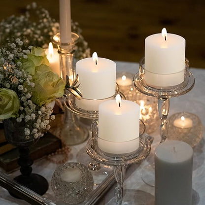 3×3 White Pillar Candles Set of 3 Unscented Handpoured Weddings, Home Decoration, Restaurants, Spa