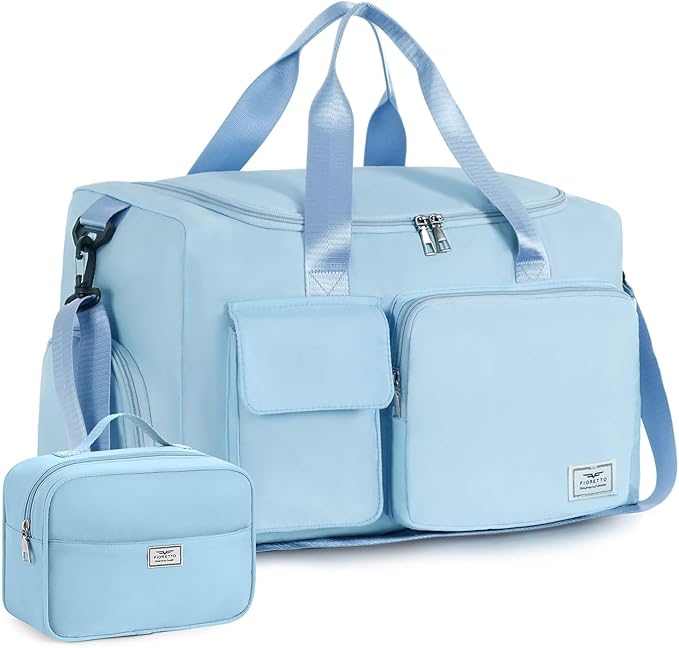 FIORETTO Women's Gym Duffle Bag with Shoes Compartment, 37L Capacity, Ideal for Travel, Gym