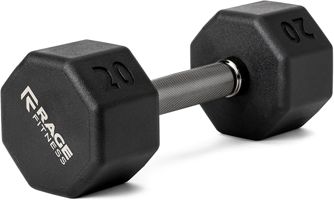 Rubber Coated Dumbbells - No Roll Design Easy-Grip Steel Knurled Handle, Weights Dumbbells Set for