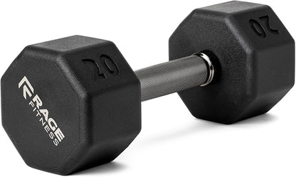 Rubber Coated Dumbbells - No Roll Design Easy-Grip Steel Knurled Handle, Weights Dumbbells Set for