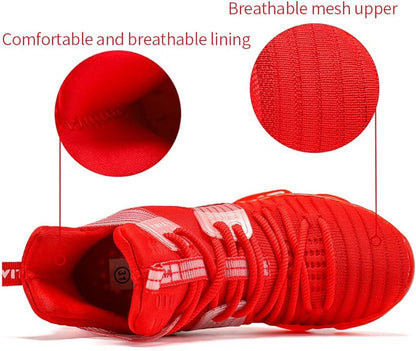 VITUOFLY Kids Basketball Shoes Boys Air Cushion Sneakers Girls Mid Top School Hoops Shoes Non-Slip