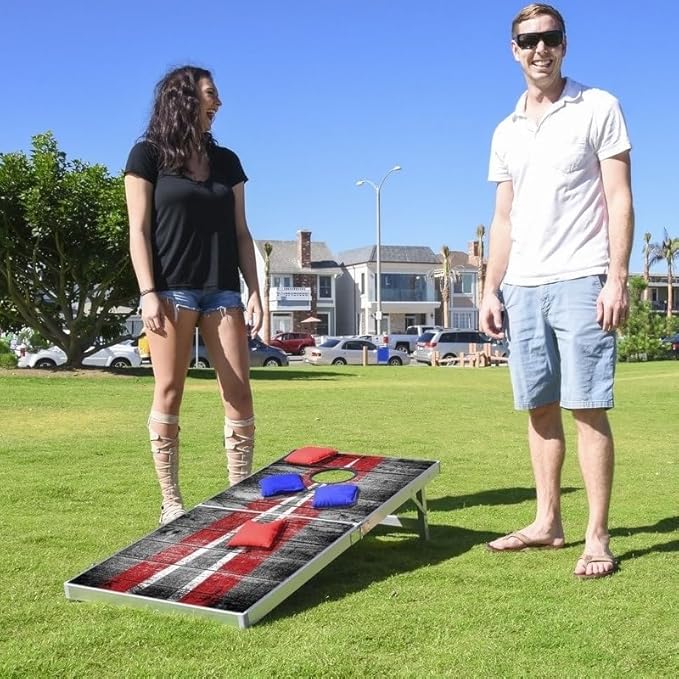 GoSports 4 x 2 ft Aluminum Cornhole Game Sets – Choose LED Lights or Standard - Set Includes 2