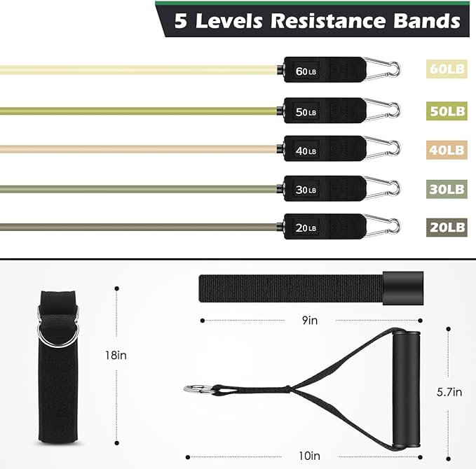WHATAFIT Resistance Bands, Exercise Bands，Resistance Bands for Working Out, Work Out Bands with