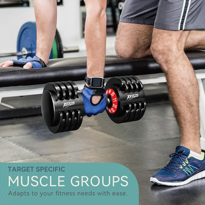 25/55lbs Adjustable Dumbbells Set, Dumbbells with Anti-Slip Metal Handle for Exercise & Fitness