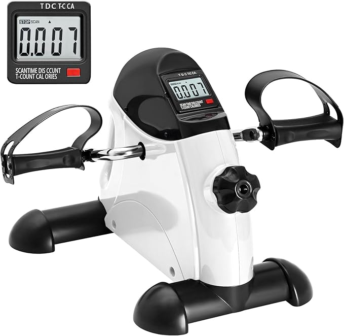 Mini Exercise Bike, AGM Under Desk Bike Pedal Exerciser Foot Cycle Arm & Leg Pedal Exerciser with