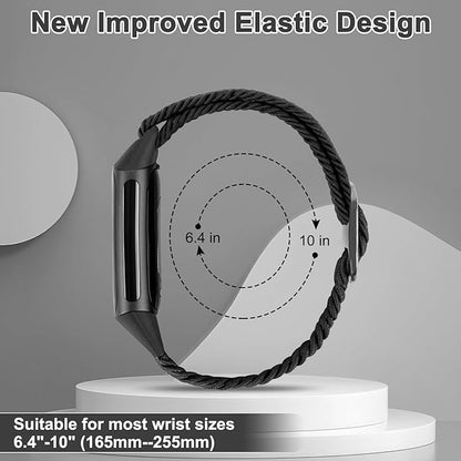 Braided Band Compatible with Fitbit Charge 6/Fitbit Charge 5, Soft Nylon Solo Loop Adjustable