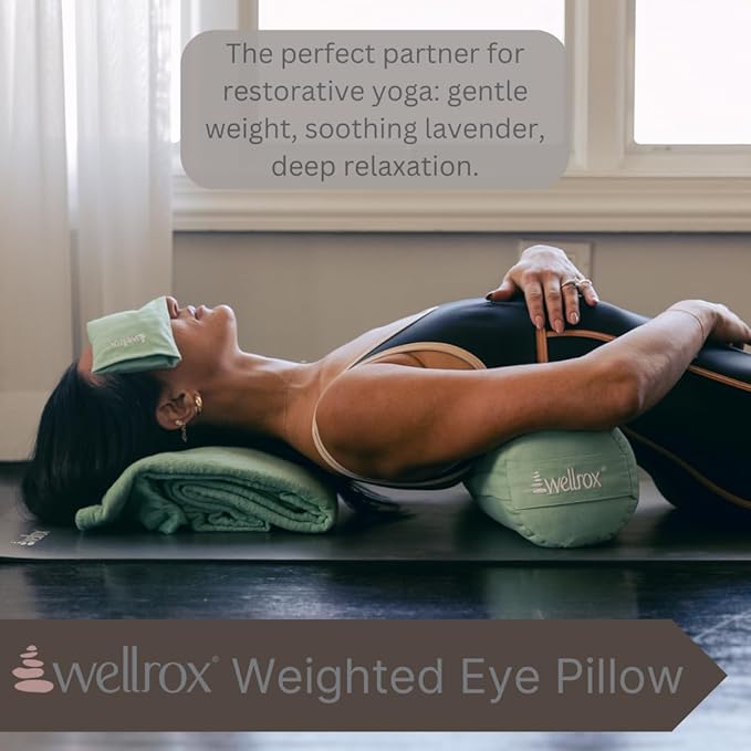 Weighted Eye Pillow - Flaxseeds & Lavender Eye Pillow Weighted for Restorative Yoga, Meditation &