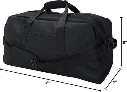 DALIX 18" Two Tone Duffle Bag Medium Black Red Blue Gold Pink Purple Gray