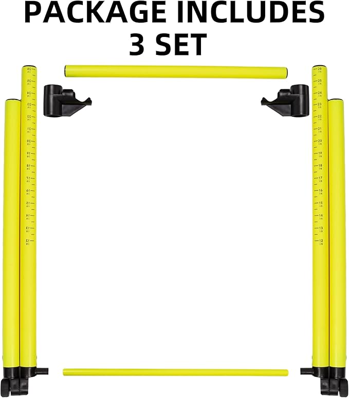 3 Pack Adjustable Height Hurdles Training Equipment, Agility Speed Jumping Training Equipment for