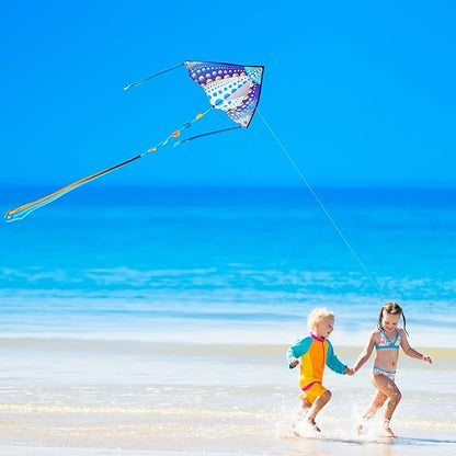 HONBO Large Delta Kite for Kids & Adults,Extremely Easy to Fly Kite for Beach Trip,String Line