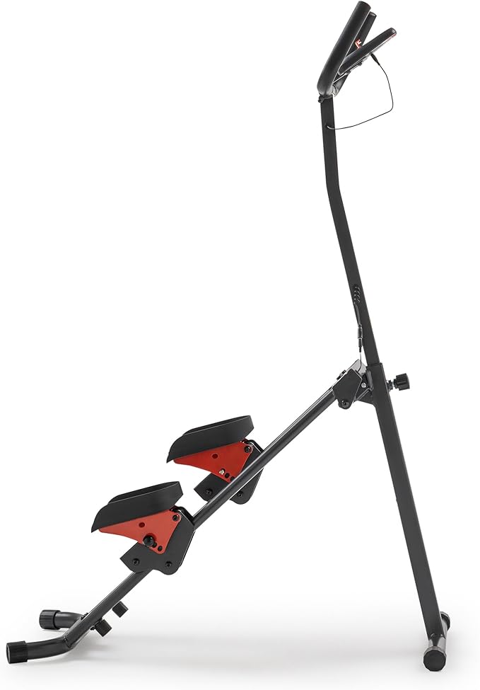 Sunny Health & Fitness Stair Stepper w/Handlebar, Extended Step Range Climber Machine for Legs