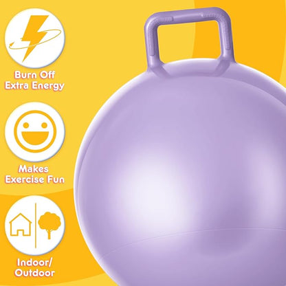 Lewtemi 6 Pcs Hopper Ball Carnival Outdoor Games 32 Inch Jumping Hopping Inflatable Bouncing Ball