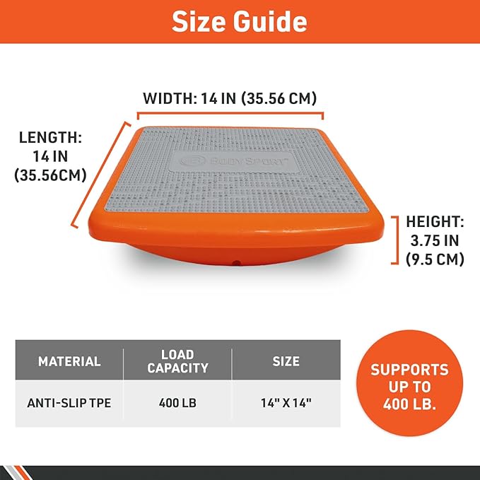 Body Sport Rocker Board for Balance Training, Standing Desk, Physical Therapy & More