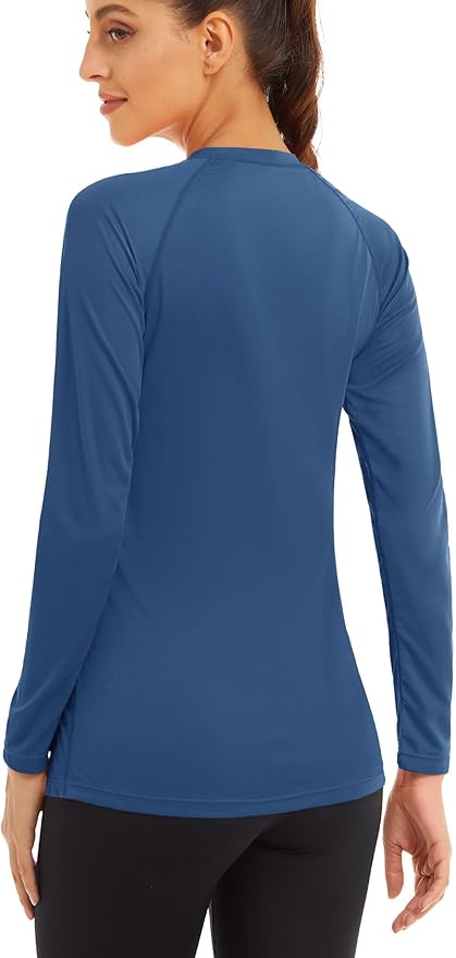 MAGCOMSEN Women's 2 Pack Long Sleeve Shirts UPF 50+ Sun Protection Quick Dry Swim Shirt for Rash