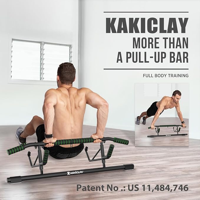 New Upgrade Pull Up Bar for Doorway - Foldable Design & Space-Saving, Upto 440 Lbs Capacity, No