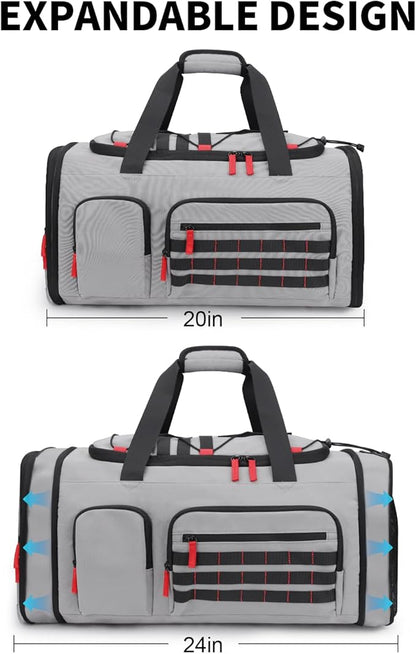 Gym Bags for Men Women, 45L Sports Travel Duffle Bag with Shoe Compartment, 3 in 1 Weekener