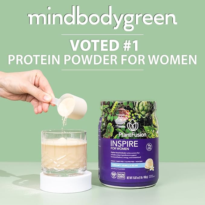 PlantFusion Inspire Plant Protein Powder for Women - Low Carb Protein Powder for Lean Muscle