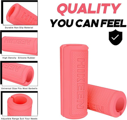 Hikeen Thick Bar Dumbbell Grips,Non Slip Hard Rubber Barbell Grips,Grips for Weight Lifting, Muscle