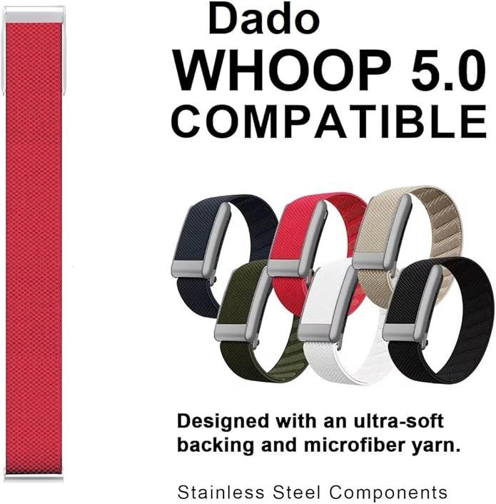 Ultra-soft Nylon Sport Band Compatible with WHOOP 5.0, One, Peak, and Life | Breathable, Durable &